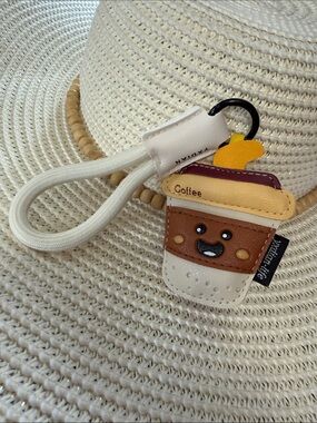 Cute Coffee Cup Bag Charm Keychain - NWOT